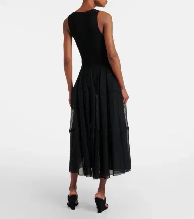 Alaïa Alaïa Semi-sheer midi skirt | Thumbnail 4