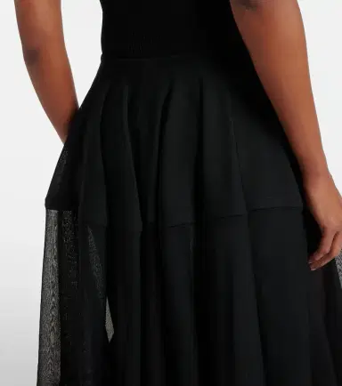 Alaïa Alaïa Semi-sheer midi skirt | Thumbnail 6