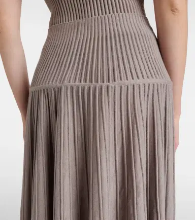 Alaïa Alaïa Pleated wool-blend midi skirt | Thumbnail 2