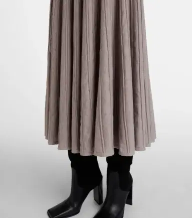 Alaïa Alaïa Pleated wool-blend midi skirt | Thumbnail 4