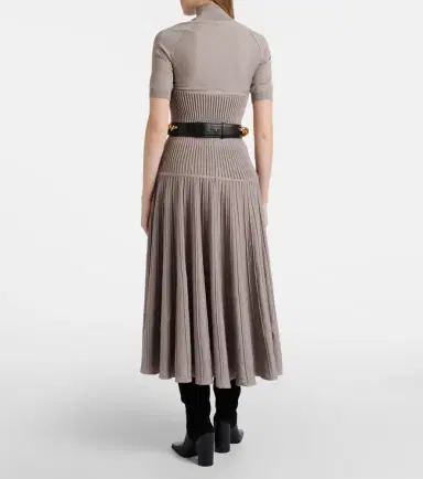Alaïa Alaïa Pleated wool-blend midi skirt | Thumbnail 5