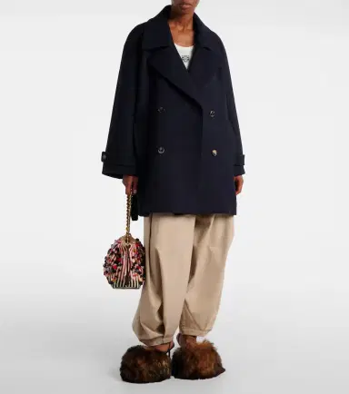 Loewe Belted double-breasted wool coat | Thumbnail 2