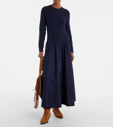 Polo Ralph Lauren Cotton and wool-blend maxi dress | Thumbnail 3 Polo Ralph Lauren Cotton and wool-blend maxi dress | Thumbnail 3
