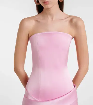 Alex Perry Draped satin crêpe bustier dress | Thumbnail 2