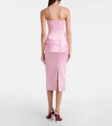 Alex Perry Draped satin crêpe bustier dress | Thumbnail 3