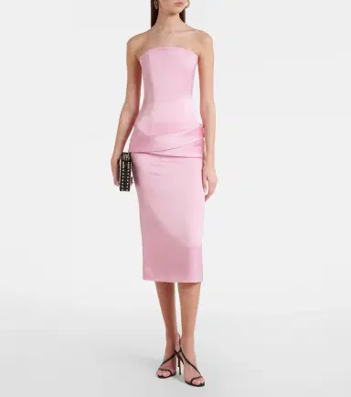 Alex Perry Draped satin crêpe bustier dress | Thumbnail 5