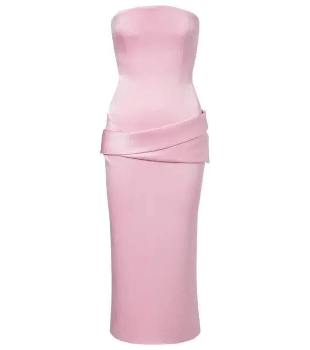 Alex Perry Draped satin crêpe bustier dress