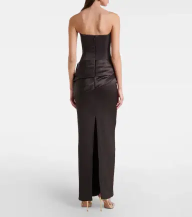 Alex Perry Draped satin crêpe bustier gown | Thumbnail 2