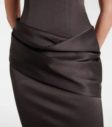 Alex Perry Draped satin crêpe bustier gown | Thumbnail 5