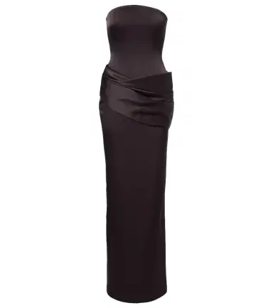 Alex Perry Draped satin crêpe bustier gown | Thumbnail 1