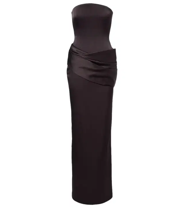 Alex Perry Draped satin crêpe bustier gown