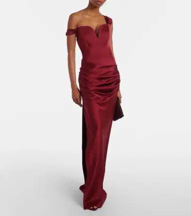 Alex Perry Draped crêpe satin bustier gown | Thumbnail 6
