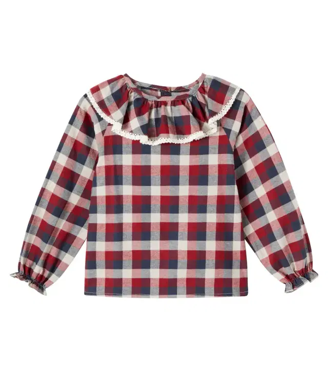 Elin checked cotton blouse