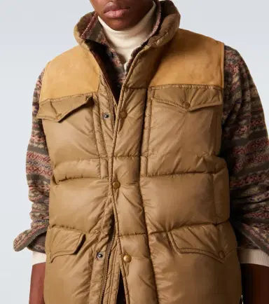 RRL Leather-trimmed ripstop puffer vest | Thumbnail 5 RRL Leather-trimmed ripstop puffer vest | Thumbnail 5