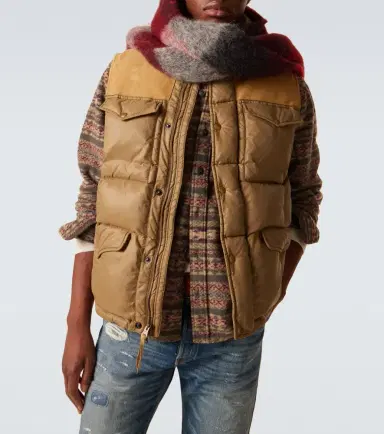 RRL Leather-trimmed ripstop puffer vest | Thumbnail 7 RRL Leather-trimmed ripstop puffer vest | Thumbnail 7