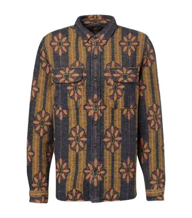 RRL Floral striped cotton jacquard shirt