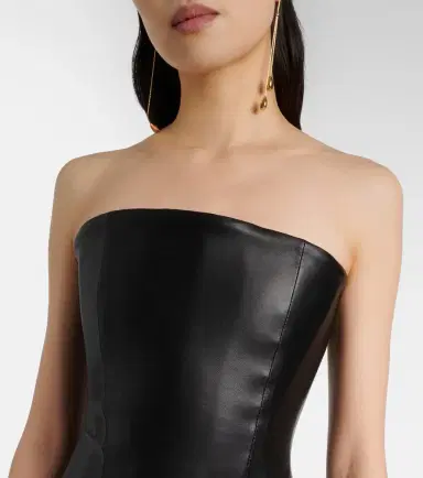 Alex Perry Strapless leather midi dress | Thumbnail 4 Alex Perry Strapless leather midi dress | Thumbnail 4