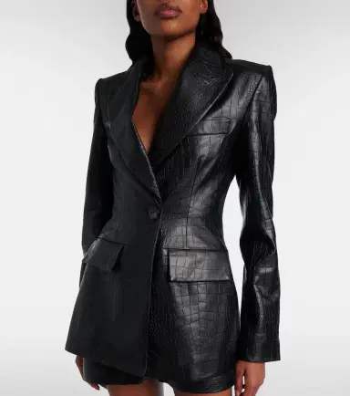 Alex Perry Croc-effect leather blazer | Thumbnail 6 Alex Perry Croc-effect leather blazer | Thumbnail 6