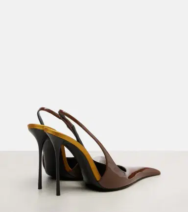 Saint Laurent Amalia 110 patent leather slingback pumps | Thumbnail 2