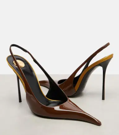 Saint Laurent Amalia 110 patent leather slingback pumps | Thumbnail 4