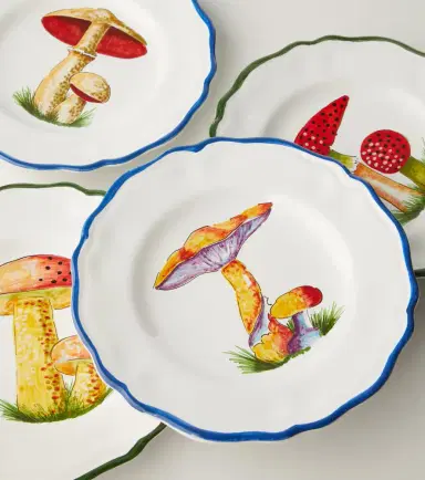 Les-Ottomans Mushroom set of 4 ceramic side plates | Thumbnail 2