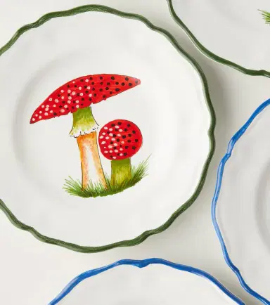 Les-Ottomans Mushroom set of 4 ceramic side plates | Thumbnail 3