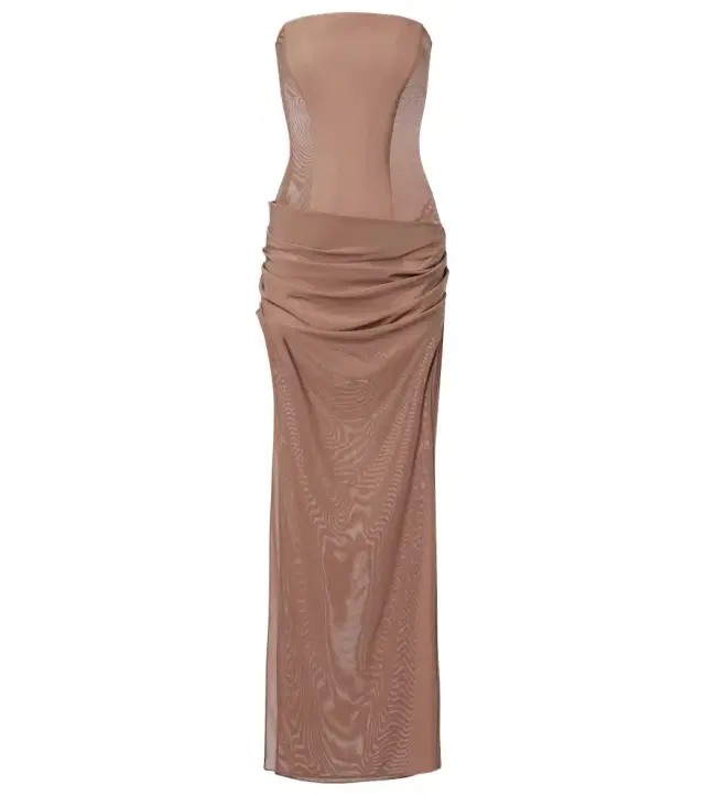 Alex Perry Semi-sheer strapless gown