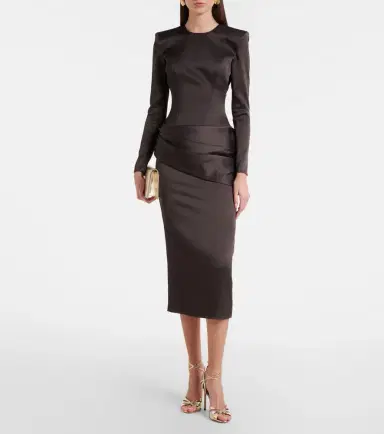 Alex Perry Draped satin crêpe cocktail dress | Thumbnail 2