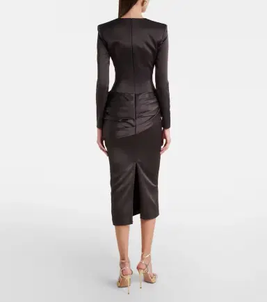 Alex Perry Draped satin crêpe cocktail dress | Thumbnail 4