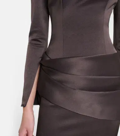 Alex Perry Draped satin crêpe cocktail dress | Thumbnail 6