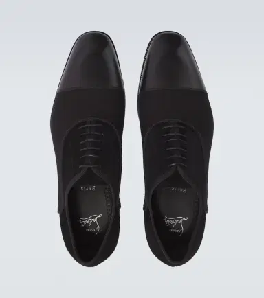 Christian Louboutin Greggory leather-trimmed Oxford shoes | Thumbnail 2 Christian Louboutin Greggory leather-trimmed Oxford shoes | Thumbnail 2