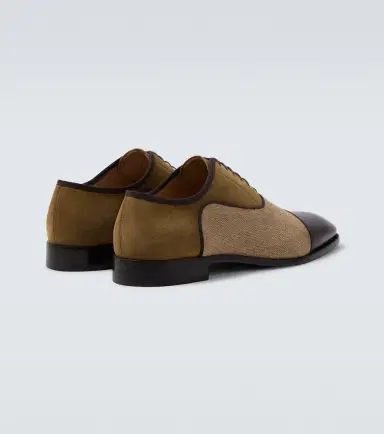 Christian Louboutin Greggory velvet, twill, and leather Oxford shoes | Thumbnail 2 Christian Louboutin Greggory velvet, twill, and leather Oxford shoes | Thumbnail 2