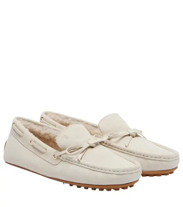 Tod's Gommino shearling-lined suede boat shoes