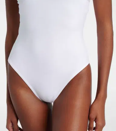 Karla Colletto Tess floral-appliqué one-shoulder swimsuit | Thumbnail 3