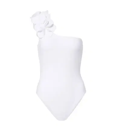 Karla Colletto Tess floral-appliqué one-shoulder swimsuit | Thumbnail 1