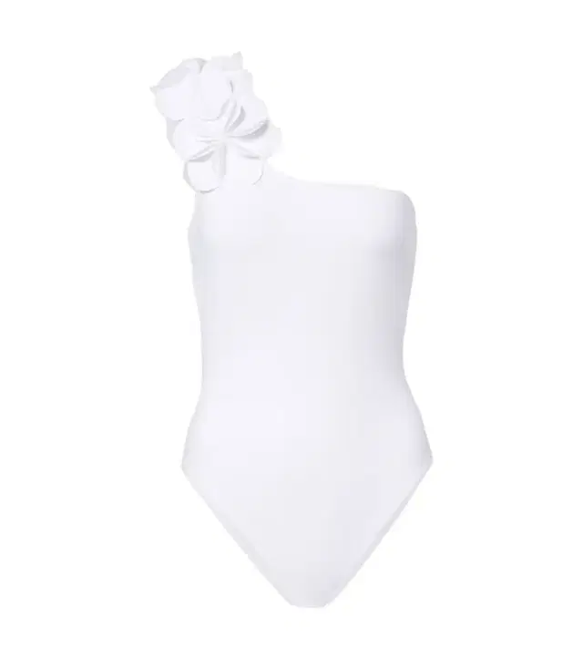 Tess floral-appliqué one-shoulder swimsuit