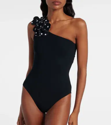 Karla Colletto Aria floral-appliqués one-shoulder swimsuit | Thumbnail 2