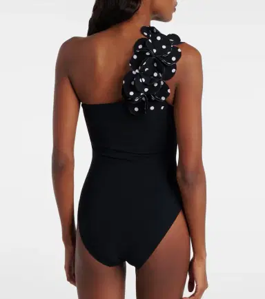 Karla Colletto Aria floral-appliqués one-shoulder swimsuit | Thumbnail 3
