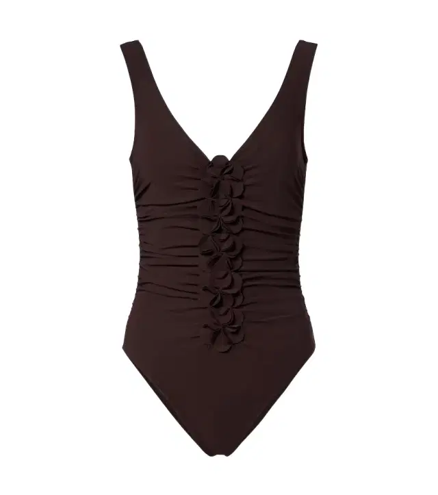 Karla Colletto Tess floral-appliqué swimsuit