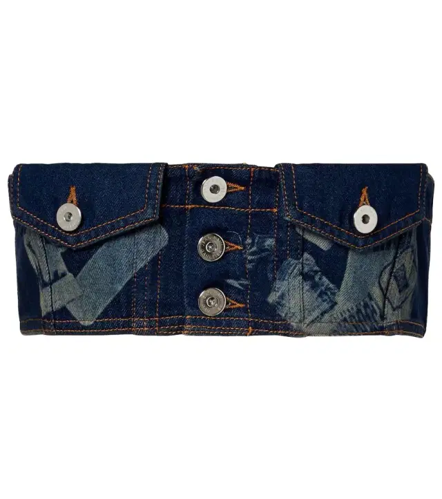 Jean Paul Gaultier Trompe-l'ail denim bandeau top