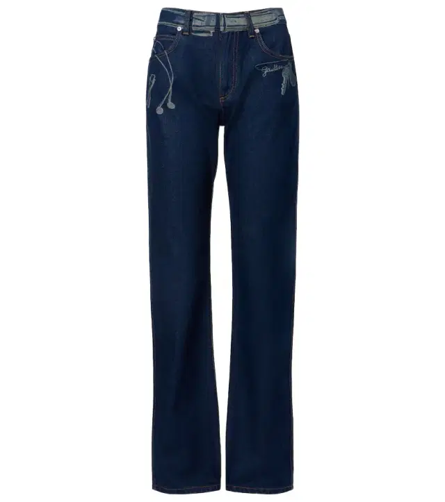 Jean Paul Gaultier Printed mid-rise straight jeans