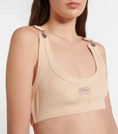 Jean Paul Gaultier Ribbed-knit cotton bra top | Thumbnail 3