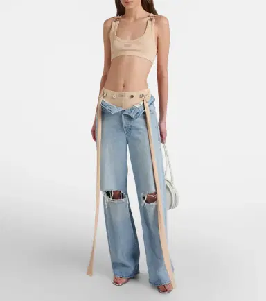 Jean Paul Gaultier Ribbed-knit cotton bra top | Thumbnail 4