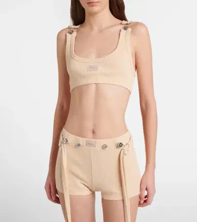Jean Paul Gaultier Ribbed-knit cotton bra top | Thumbnail 5