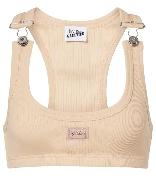 Jean Paul Gaultier Ribbed-knit cotton bra top