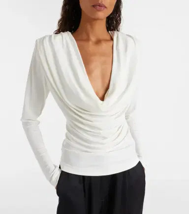 Wardrobe.NYC Wardrobe. NYC Draped jersey top | Thumbnail 2