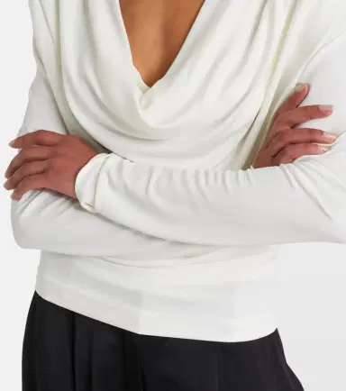 Wardrobe.NYC Wardrobe. NYC Draped jersey top | Thumbnail 3