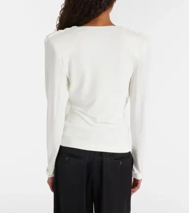 Wardrobe.NYC Wardrobe. NYC Draped jersey top | Thumbnail 4