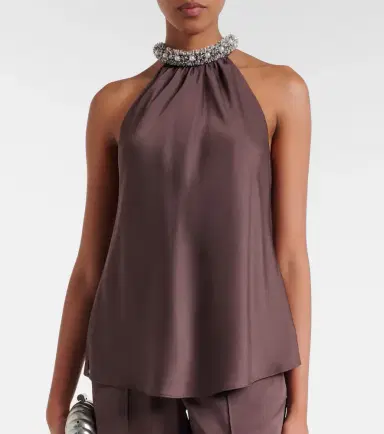 Simkhai Embellished satin top | Thumbnail 3 Simkhai Embellished satin top | Thumbnail 3