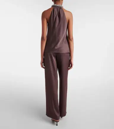 Simkhai Kyra high-rise satin wide-leg pants | Thumbnail 3